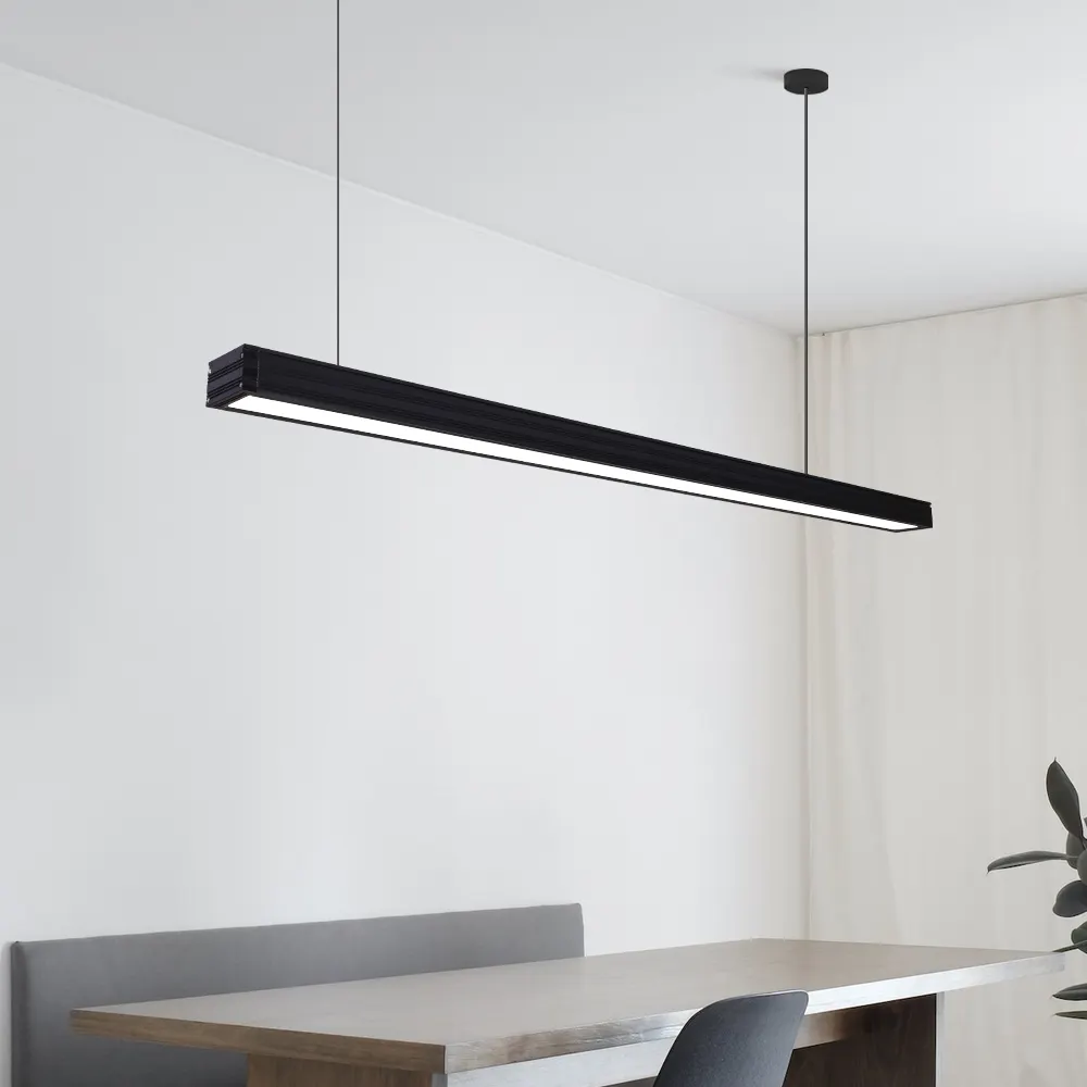 Led pendant light modern dining room black linear led hanging kitchen pendant light modern pendant lighting for kitchen island