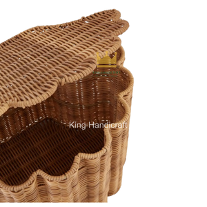 Cesto de lavandería de ratán hecho a mano, ecológico, duradero, con diseño festoneado llamativo, multifuncional y de tamaño personalizable, procedente de Vietnam. - Product Image 3