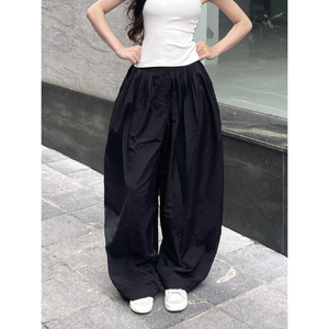 Pantalones de verano para mujer, diseño de capullo de flores, cintura alta, longitud de nueve puntos, pantalones de pierna ancha, ropa informal adelgazante hecha en Vietnam - Product Image 1