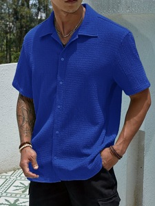 เสื้อเชิ้ตผู้ชายถักแบบลำลอง ปักโลโก้ 200GSM โพลีเอสเตอร์ 100% สไตล์รีสอร์ท สตรีทแวร์ - Product Image 3