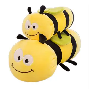 Cartoon Kawaii Stuffed Plush Bee Toy Soft Cute Pillow Super Soft Stuffed Animal Honeybee Doll Birthday Gift for Kid Friend