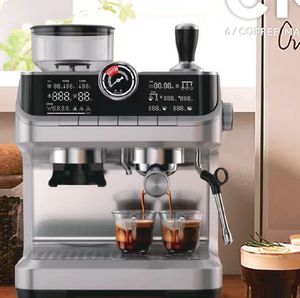 Cafetera Espresso Semiautomática de Acero Inoxidable con Función de Sistema de Infusión, Enchufe US/EU para Hoteles y Hogares, Acabado Cepillado - Product Image 5