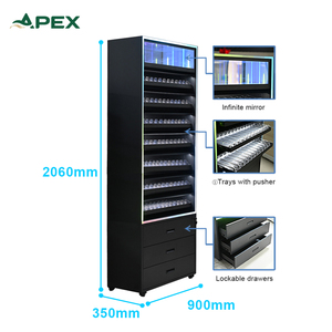 Muebles de exhibición para <span class=keywords><strong>tienda</strong></span> de tabaco APEX <span class=keywords><strong>en</strong></span> stock: Exhibidor de cigarrillos LED personalizable con espejo infinito y sistema de volteo automático - Product Image 2