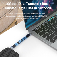 Cable USB A387 Thunderbolt4 en Ángulo de 40 Gbps, Carcasa de Aluminio Tipo C de 0.07 m, Cable USB FPC Todo en Uno de PVC para Transferencia Rápida de Datos, Micrófono y Monitor