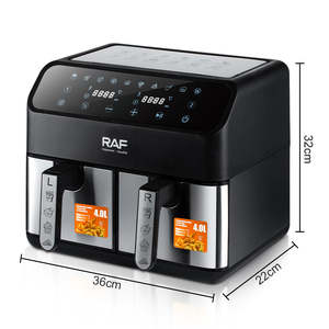 Pile Panier Commercial Friteuse À Air pour Restaurants 2025 <span class=keywords><strong>Double</strong></span> De 4L Deux <span class=keywords><strong>Battants</strong></span> Chine Sur Four Friteuse À Air 8 Litres pour La Maison - Product Image 3