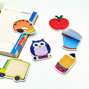 Blocs-notes créatifs autocollants découpés en forme de dessins animés (Couleurs variées) – Notes adhésives Hibou et Pomme pour le bureau et l'école - Product Image 6