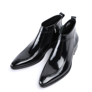 Simple Style Handcrafted Retro Genuine Leather Winter <b>Knee</b>-<b>High</b> Waterproof Business Office Formal Boots Steel Toe Breathable - Product Image 1