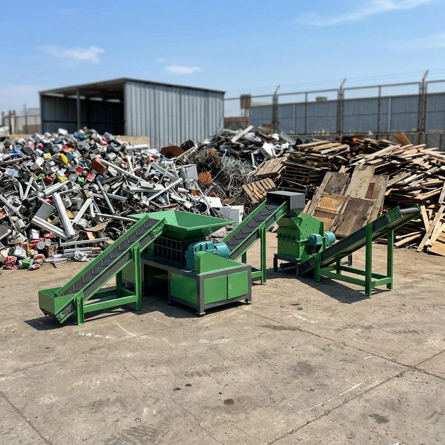 Industrial Waste Recycling Line for Metal and Wood Shredding Manufacturer