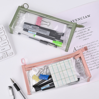 YUCHUAN Y622 Xiuzhu Fournitures Scolaires Trousse à Crayons Transparente Triangulaire Vente en Gros Grande Capacité Boîte à Crayons Mignonne pour Filles