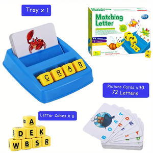 Máquina de juego de emparejamiento de tarjetas con letras en inglés para niños, juguete de rompecabezas para aprender Pinyin, palabras en inglés, lectura de imágenes y alfabetización. - Product Image 6
