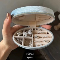Boîte de rangement pour colliers et bagues 10,5x5,5x5cm, boîte à bijoux exquise haut de gamme, mini, portable, pour boucles d'oreilles et bagues