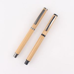Promotional <b>Gift</b> Wooden Bamboo Ball Ballpoint Pen With Personalized Custom Logo Writing for School Girls Fashion Wholesale China - Product Image 1