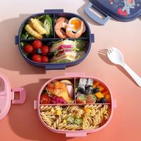 Boîte à lunch en plastique pour enfants JIN PENG sans BPA, avec 3 compartiments et bouteille d'eau, pour l'école