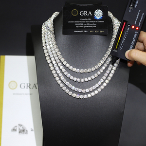 ใบรับรอง GRA เพชรโมอิสซาไนต์ VVS ผ่านการทดสอบเพชร ชุบทอง เงินแท้ 925  จัดส่งจากโรงงาน สร้อยเทนนิส  สำหรับทุกเพศ - Product Image 6