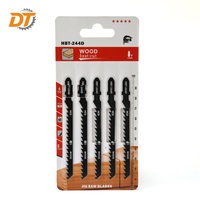 Lames de scie sauteuse DT HBT-244D 6TPI pour le bois, 5 pièces, tiges en T, dents HCS affûtées pour le travail du bois, le dégrossissage, la découpe rapide des panneaux de fibres et des courbes