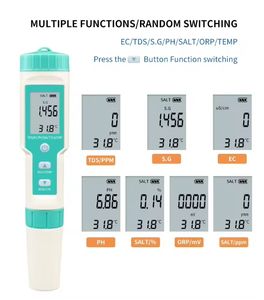 Хит продаж: Цифровой измеритель качества воды (pH+TDS+EC_SALT+ОВП+рНакт+температура) с ЖК-дисплеем. Поддержка OEM/ODM. Модель C600. - Product Image 3