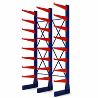 Étagère cantilever murale multi-niveaux en acier robuste double face pour stockage de matériaux longs, résistante à la corrosion et imperméable
