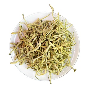 Thé de fleurs de chèvrefeuille séchées naturelles Jin Yin Hua, tisane chinoise Lonicera Japonica, thé amincissant, traitement brut, conditionné en bouteilles - Product Image 1