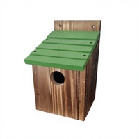 Ornement de jardin, nichoir en bois pour oiseaux, résistant aux intempéries, en bois naturel, abri pour oiseaux sauvages du jardin