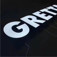 Enseigne lumineuse à LED personnalisée avec bord en métal PVC verre acrylique pour usage commercial extérieur et intérieur bureau à usage décoratif