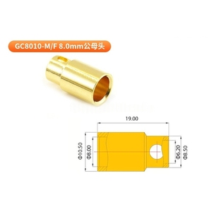 Conector Amass GC8010 Serie 8.0mm Macho y Hembra, 80A, de Alta Resistencia, Chapado en Oro, para Sistemas de Alimentación de Drones y Modelos Industriales - Product Image 4