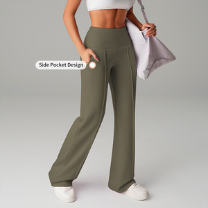 <span class=keywords><strong>Pantaloni</strong></span> Sportivi da <span class=keywords><strong>Donna</strong></span> Personalizzabili <span class=keywords><strong>con</strong></span> Logo, <span class=keywords><strong>Comodi</strong></span> e Larghi, a Gamba Larga, per Corsa e Allenamento, Tinta Unita, <span class=keywords><strong>Vita</strong></span> Alta, <span class=keywords><strong>con</strong></span> Tasche - Product Image 4