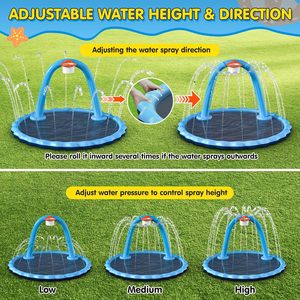 Piscine à jet d'eau 2-en-1 de 110 pouces avec panier de basket, jet d'eau réglable - Product Image 3