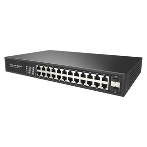 26-port Gigabit <b>Ethernet</b> Fiber <b>Switch</b> 24 RJ45 Port Network <b>Switches</b> and 2*1000M SFP Ports Unmanaged Enterprise - Product Image 2