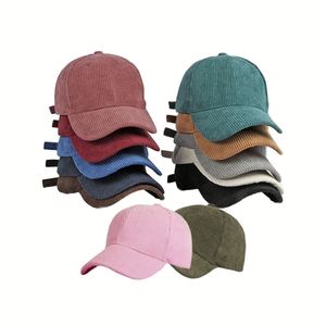 Casquette de baseball ajustable en velours côtelé à 6 panneaux, casquette de sport d'extérieur incurvée, casquette structurée en velours côtelé, vente chaude - Product Image 2