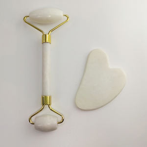 Magnifique ensemble de rouleaux de massage facial en jade et quartz rose, comprenant un rouleau de massage en pierre Bai Jia Cui et un ensemble Guasha - Product Image 6