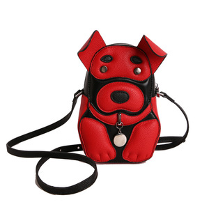 Venta al por mayor de fábrica: Bolso mini bandolera de PU con diseño de perro de dibujos animados en 3D, estilo moderno, para viajes, uso diario, campus y teléfono. - Product Image 1