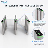 Portillon pivotant piétonnier haute vitesse en acier inoxydable 304 avec système de contrôle d'accès par barrière optique pour hall d'entreprise intelligent