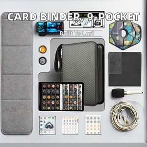 Album porte-monnaie en cuir PU FUXI personnalisé à 20 pochettes, capacité de 200 pièces, 10 feuilles de recharge, étui de rangement à fermeture éclair à feuilles mobiles - Product Image 6