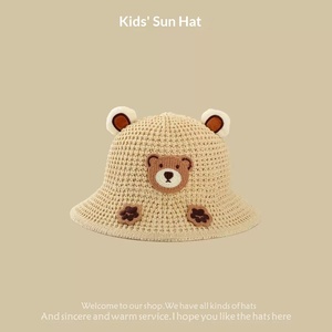 Sombrero de Sol Transpirable para Niños, Sombrero de <span class=keywords><strong>Pescador</strong></span> con Orejas de Oso, para Niños y Niñas, con Ala Ancha, Tejido, Protección Solar, con Divertido Patrón 3D - Product Image 2