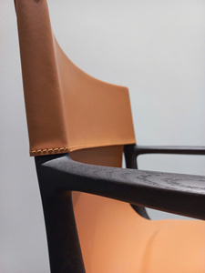 Fauteuil lounge rembourré design, structure en bois de noyer massif, siège d'appoint contemporain pour salon, villa, hôtel PISANO - Product Image 5