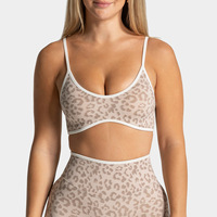 Nouveau soutien-gorge de sport transfrontalier à imprimé léopard, à bretelles spaghetti, à maintien élevé, effet push-up galbant, séchage rapide