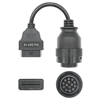 Câble adaptateur d'analyseur de moteur OBD2 14 broches Linkyou pour camions, outil de diagnostic avec garantie d'un an, 12-24V