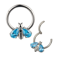 Anneaux de nez en titane GZN en forme d'abeille, anneaux de lèvres, Piercing, bijoux, nouveau, vente en gros, ASTM F136