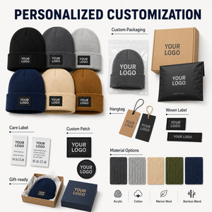 Custom Logo Knitted <b>Beanie</b> <b>Hat</b> 26 Colors Soft Acrylic Winter Warm Skull Cap Wholesale Promotional Blank Cuffed <b>Beanie</b> Navy - Product Image 5
