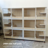 Cage pour chat de luxe, très grande, espace libre, pour l'élevage en intérieur, en bois massif avec structure métallique, double/triple porte, pour chats de taille moyenne