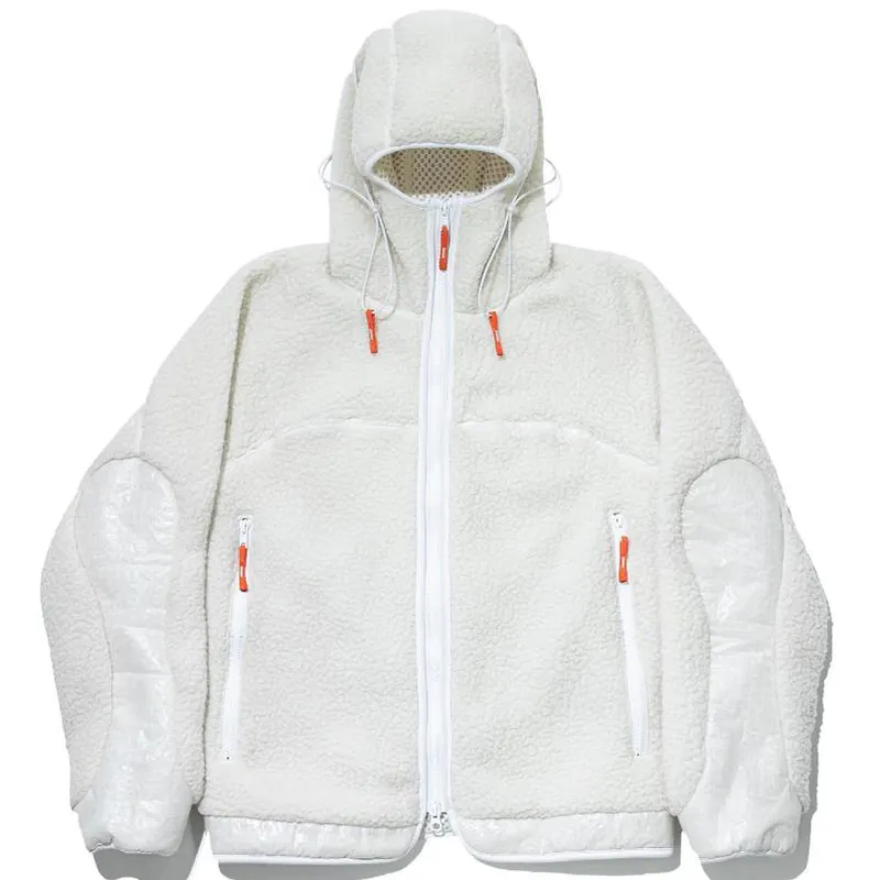 DiZNEW 2022 Hot selling long sleeve winter micro polar fleece men's luxury clothing fleece jacket white for men