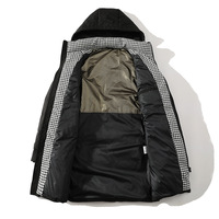 Veste d'hiver longue à capuche pour homme, de haute qualité, chaude, épaisse, grande taille, matelassée, avec logo personnalisé, tissu tissé