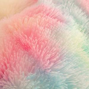 ホームテキスタイル柔らかく快適な暖かい冬の寝具セット絞り染めレインボープリントロングヘア羽毛布団カバーセットベッドシーツ付き - Product Image 6