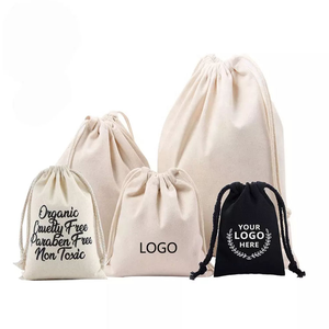 Pochette d'emballage pour bijoux en coton mousseline écologique de haute qualité, sac à cordon personnalisé en coton biologique et lin - Product Image 2