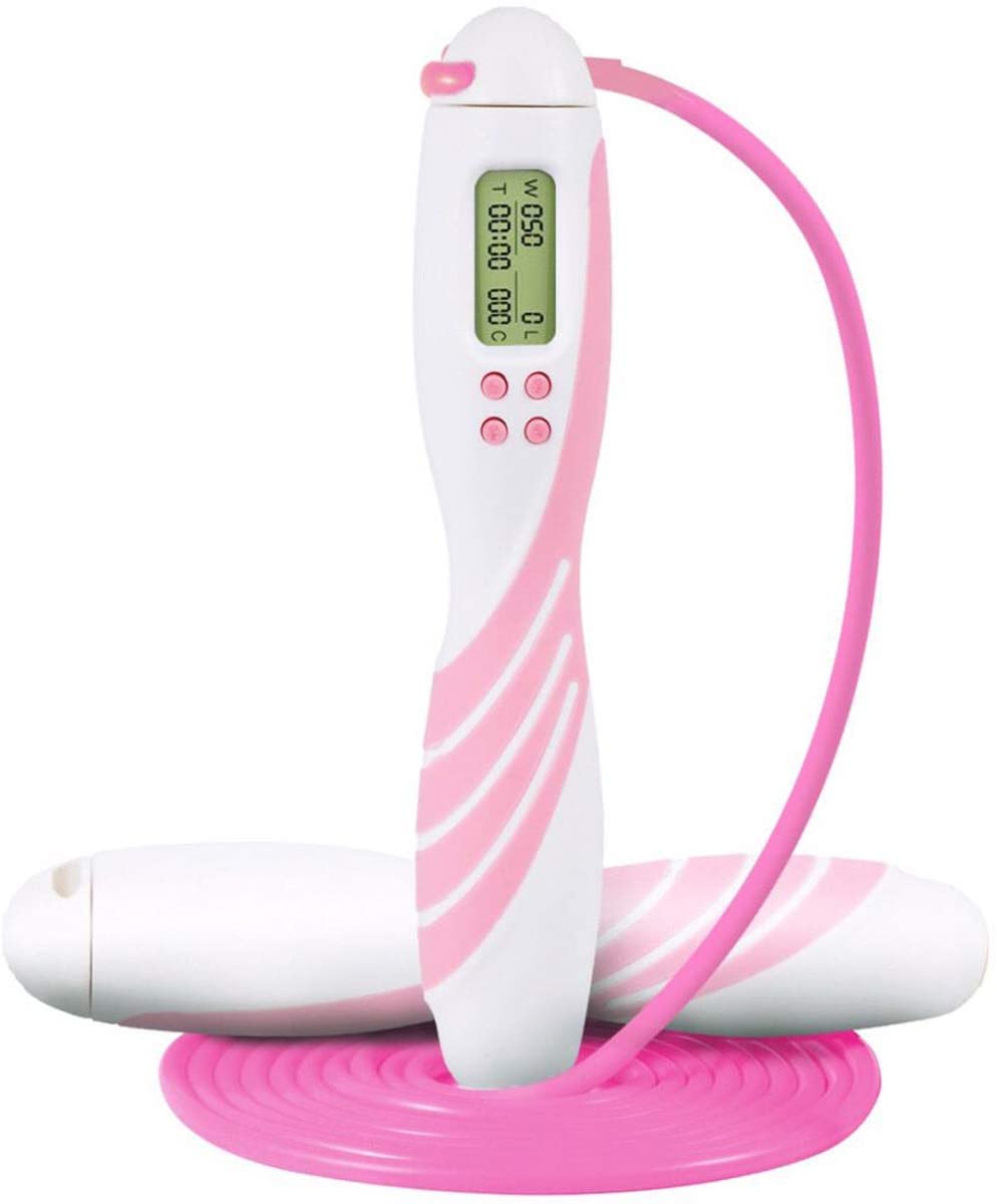 Изготовленная на заказ розовая Тяжелая взвешенная скоростная Регулируемая светодио дный подсчет цифровая скакалка