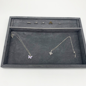 Bộ Sắp Xếp Khay Đựng Trang Sức Bằng Nhung Da Lộn Logo Tùy Chỉnh Khay Trưng Bày Đựng Trang Sức Cho Vòng Đeo Tay Vòng Cổ - Product Image 5