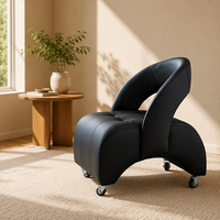 Nouveau design, fauteuil lounge en cuir PU, pivotant, avec roulettes, dossier confortable, personnalisable, meubles de salon pour la maison