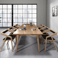 Combinaison de chaises de bureau en bois massif minimaliste moderne pour usage domestique-Table de négociation pour la formation du personnel de la salle de réunion