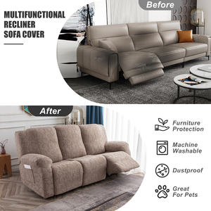 Modern jakarlı su geçirmez uzanmış kanepe Slipcover kalınlaşmış dayanıklı kapak için 3 koltuklu <span class=keywords><strong>Recliner</strong></span> tayt malzeme oturma odası - Product Image 5