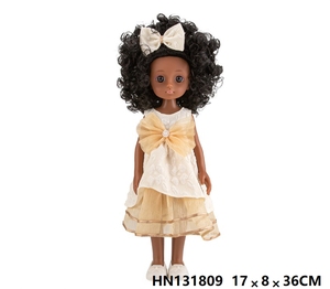 Toptan <span class=keywords><strong>2025</strong></span> yeni 13 inç kıvırcık siyah PVC vinil plastik Pretty kız bebek yumuşak oyuncak çocuk için doğum günü hediyesi yüksek kalite - Product Image 5